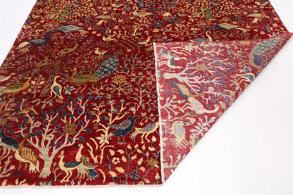 248 x 308 cm | Birds Afghan Tribal Hand Knotted Carpet