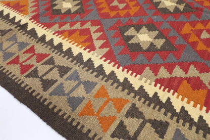 157 x 250 cm | Flat Weave Afghan Tribal Hand Knotted Veg Dye Wool Carpet