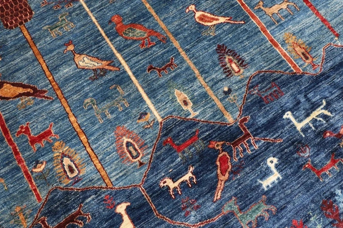 247 x 297 cm | Landscape Afghan Tribal Hand Knotted Carpet