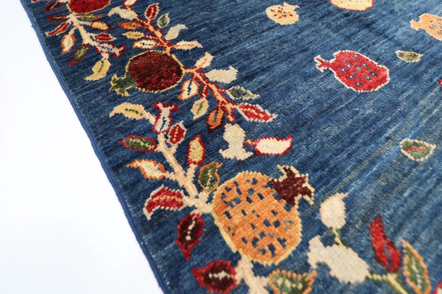 171 x 242 cm | Pomegranate Afghan Tribal Hand Knotted Veg Dye Wool Carpet