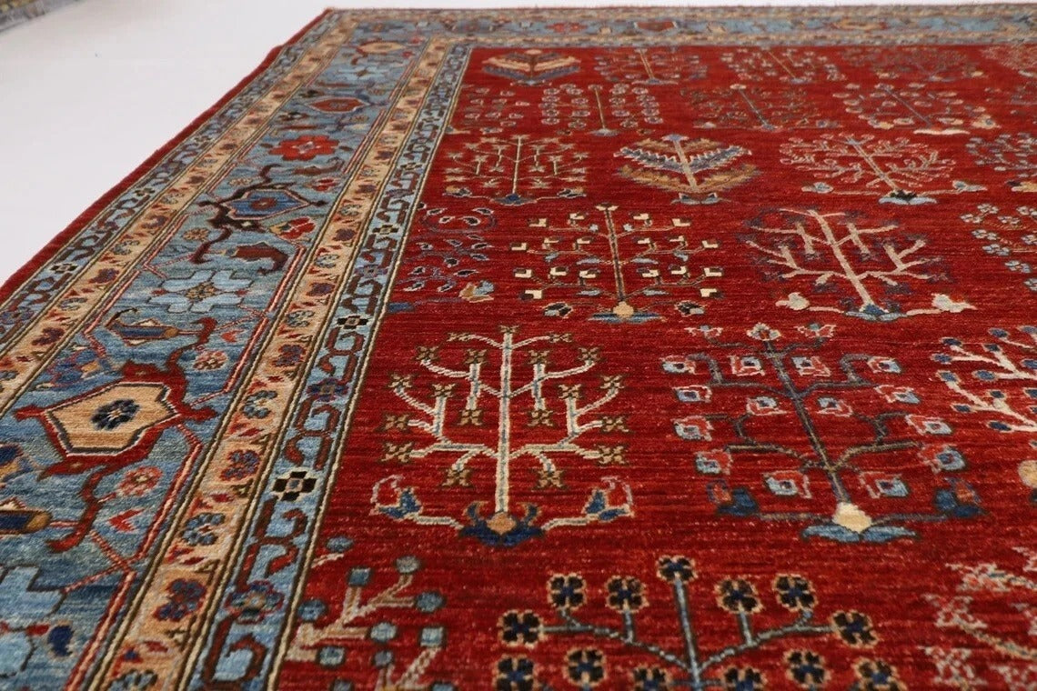 269 x 354 cm | Plants and Trees Afghan Hand Knotted Carpet
