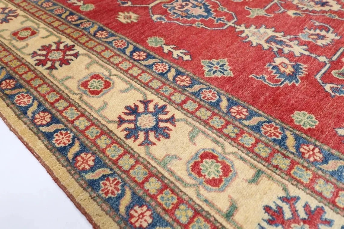 202 x 283 cm | Kazak Afghan Tribal Hand Knotted Carpet