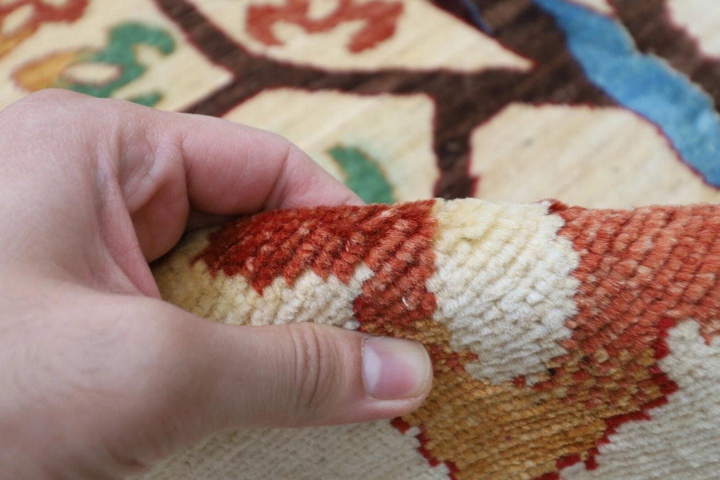 173 x 240 cm | Tree Afghan Tribal Hand Knotted Veg Dye Wool Carpet