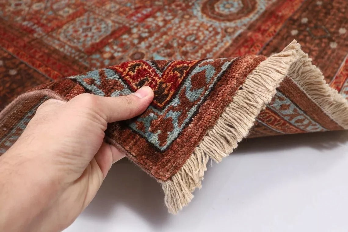 160 x 195 cm | Mamluk Afghan Tribal Hand Knotted Veg Dye Wool Carpet