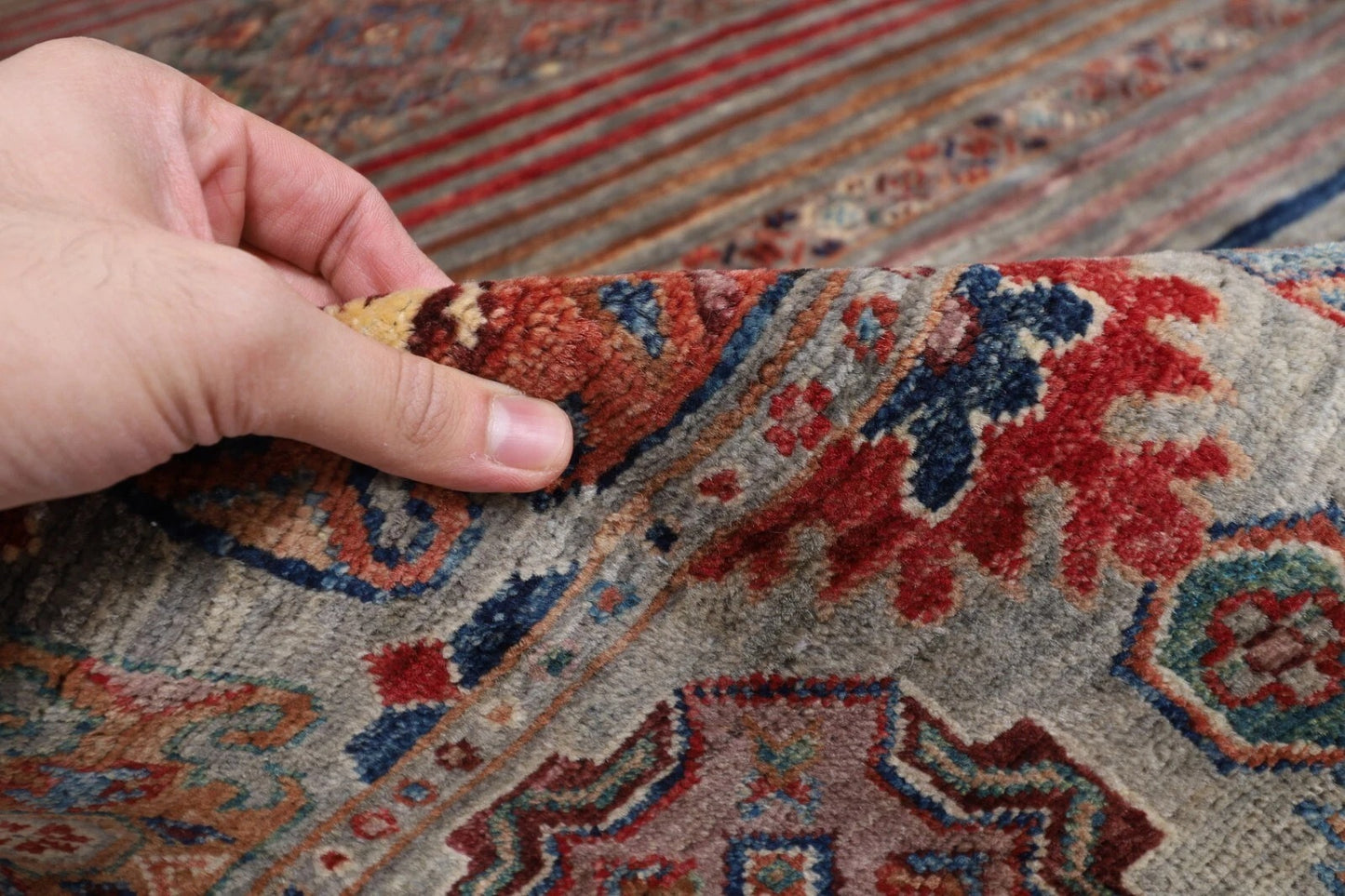 169 x 247 cm | Khorjun Afghan Tribal Hand Knotted Veg Dye Wool Carpet