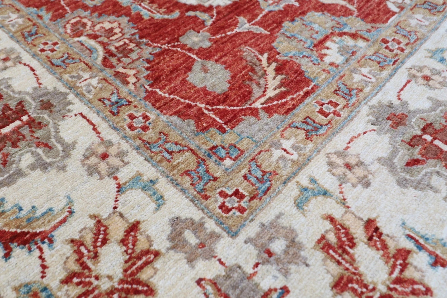 172 x 201 cm | Oriental Afghan Tribal Hand Knotted Veg Dye Wool Carpet