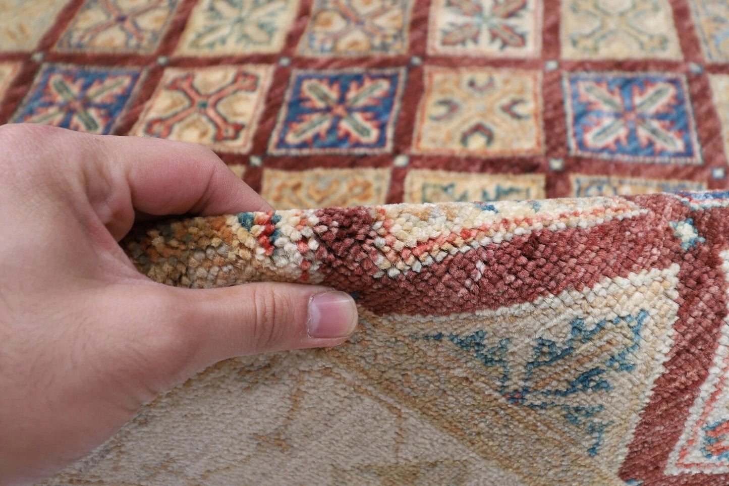 120 x 174 cm | Afghan Tribal Hand Knotted Veg Dye Wool carpet