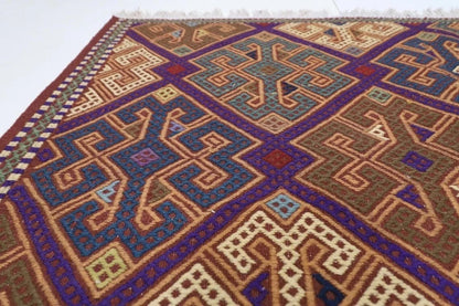 153 x 199 cm | Flat Weave Afghan Tribal Hand Knotted Veg Dye Wool Kilim