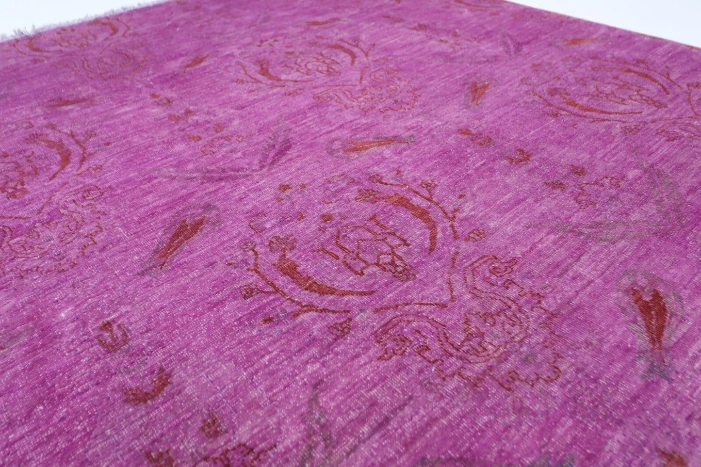 177 x 257 cm | Gabbeh Purple Afghan Tribal Hand Knotted Veg Overdye  Wool Carpet