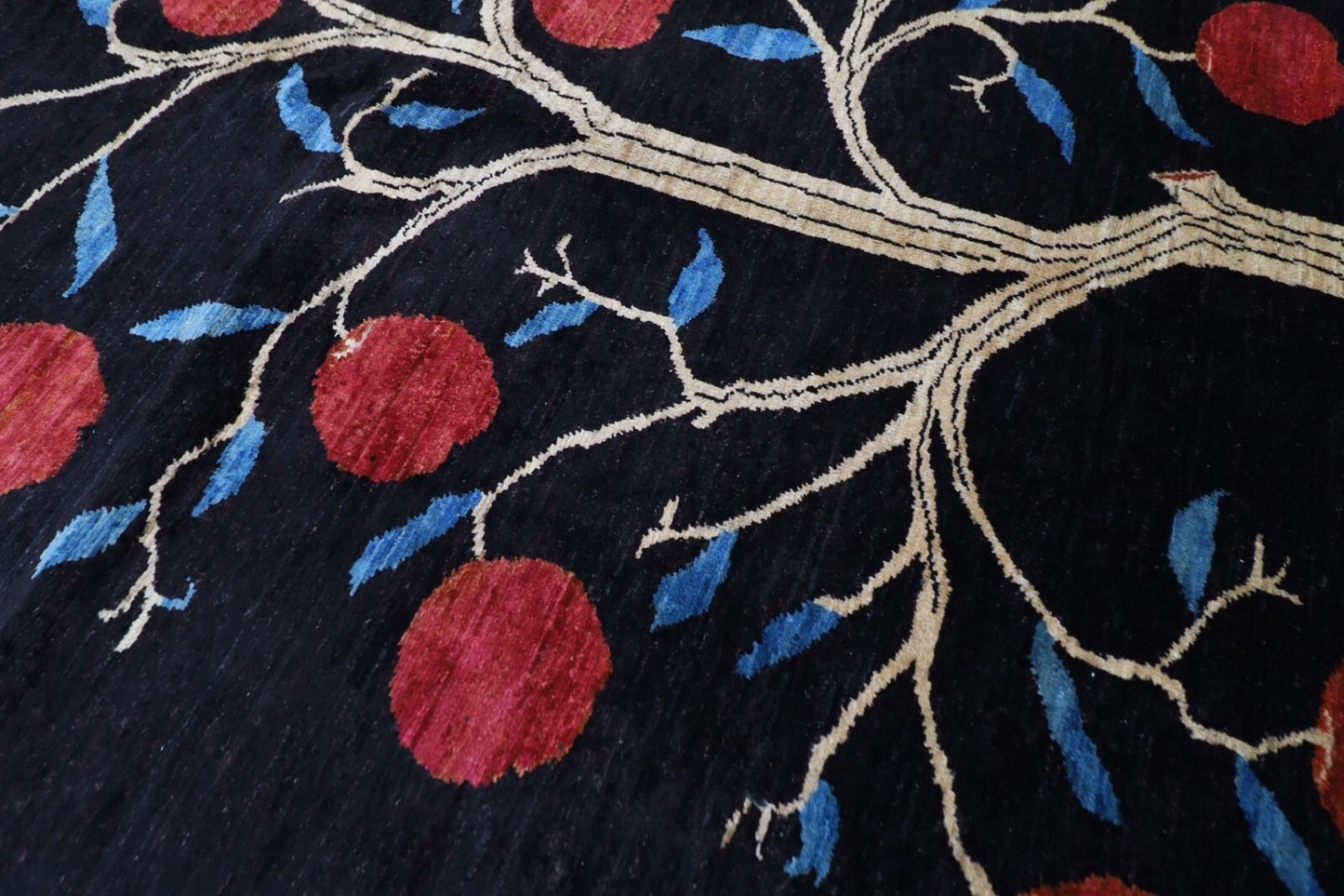 162 x 216 cm | Pomegranate Afghan Tribal Hand Knotted Veg Dye Wool Carpet