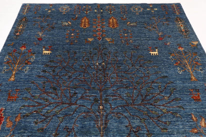 204 x 300 cm | Plants and Trees Afghan Tribal Hand Knotted Carpet