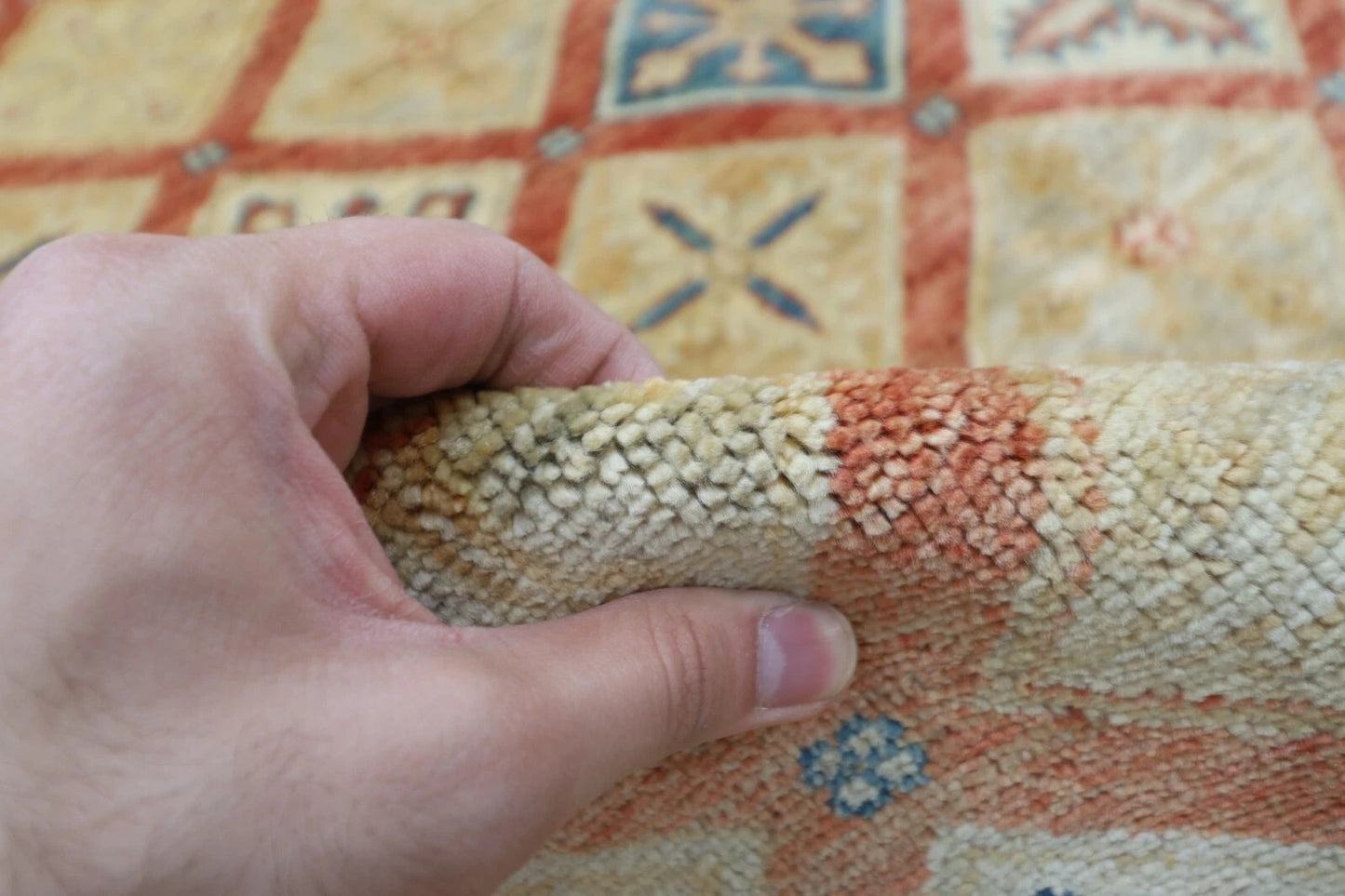 172 x 248 cm | Oriental Afghan Tribal Hand Knotted Veg Dye Wool Carpet