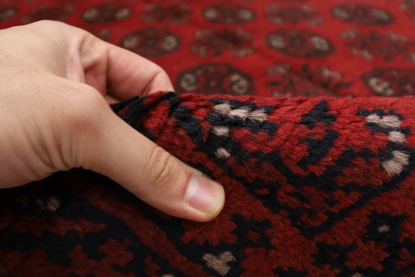 156 x 238 cm | Akja Bokhara Afghan Tribal Hand Knotted Veg Dye Wool Carpet