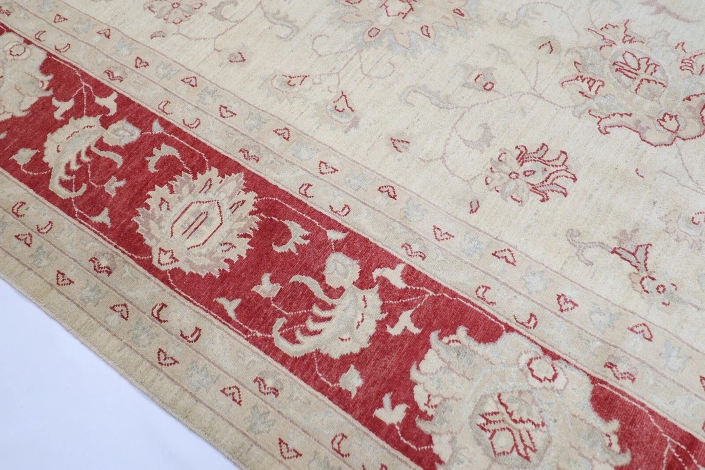 303 x 416 cm | Beige Chobi Afghan Tribal Hand Knotted Carpet