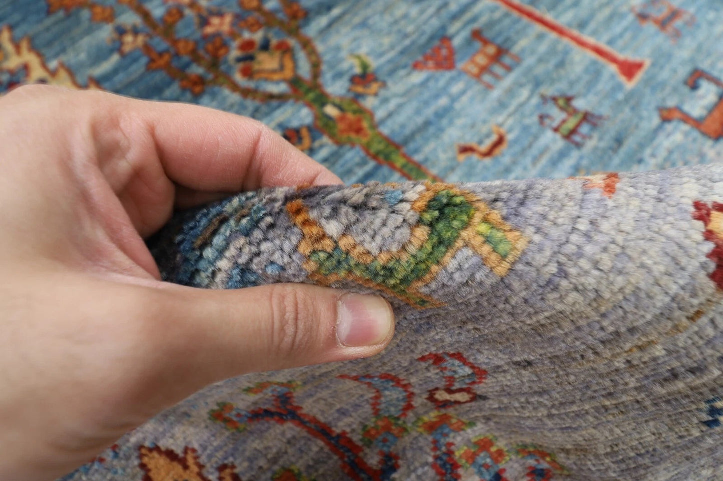 153 x 203 cm | Trees Afghan Tribal Hand Knotted Veg Dye Wool carpet