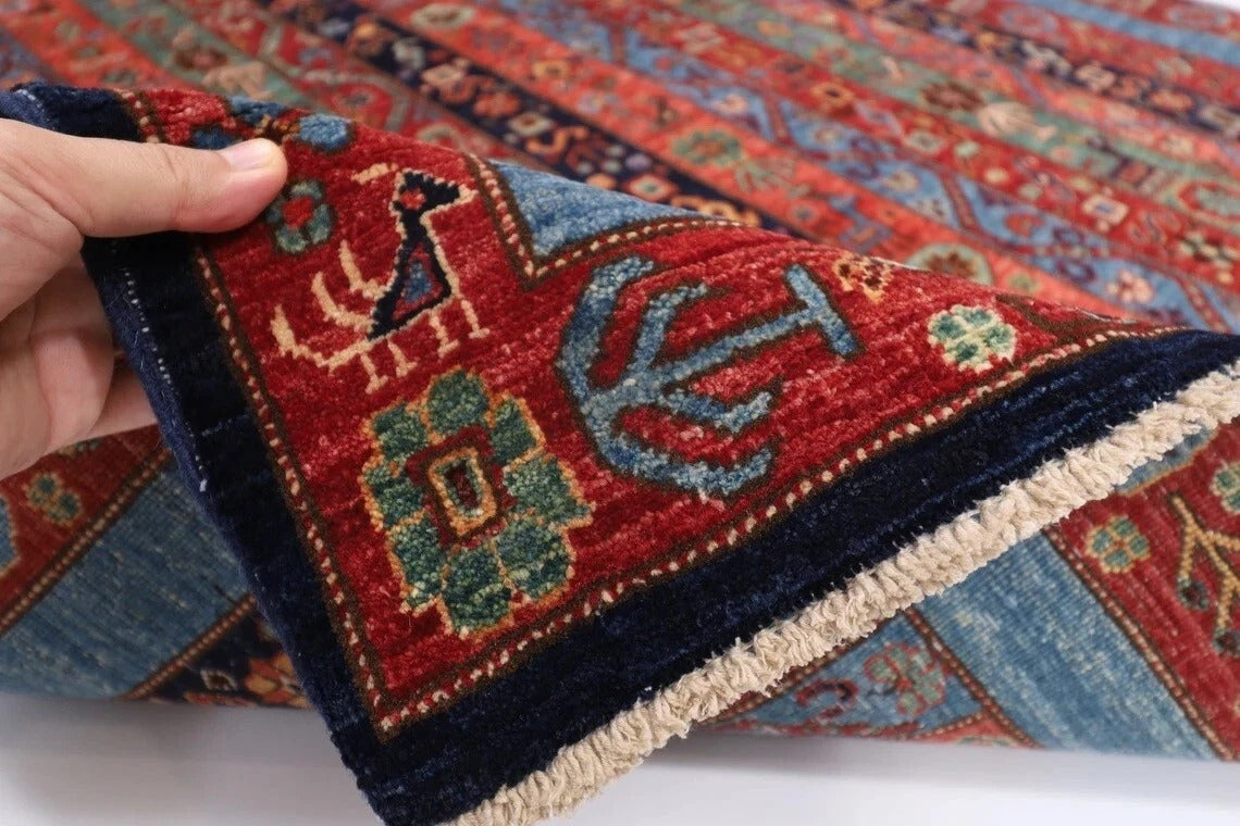 148 x 207 cm | Fine Afghan Tribal Hand Knotted Veg Dye Wool Carpet