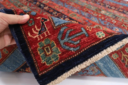 148 x 207 cm | Fine Afghan Tribal Hand Knotted Veg Dye Wool Carpet