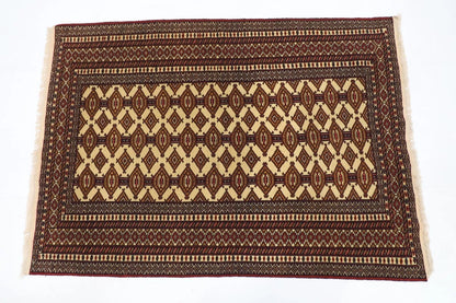 126 x 178 cm | Afghan Tribal Hand Knotted Veg Dye Wool carpet