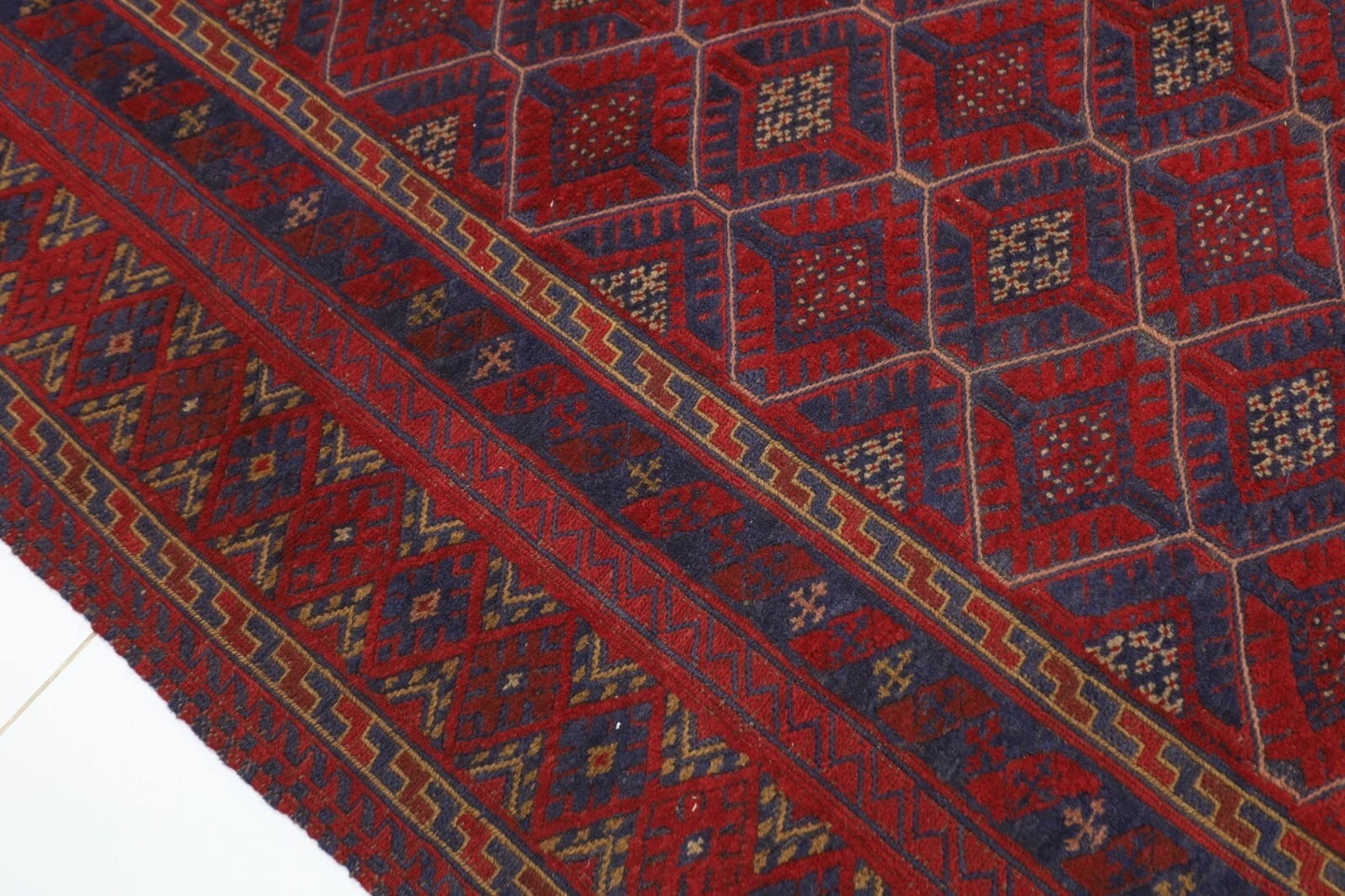 206 x 276 cm | Vintage Flat Weaved Carpet Kilim Afghan Tribal Hand Knotted Carpet