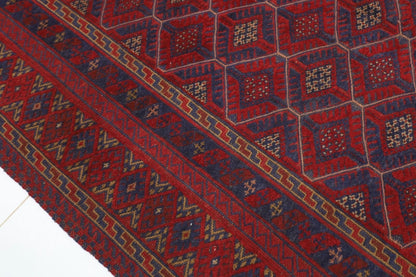 206 x 276 cm | Vintage Flat Weaved Carpet Kilim Afghan Tribal Hand Knotted Carpet