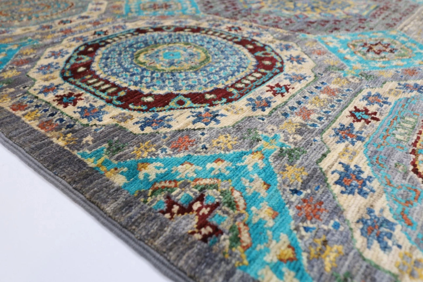 143 x 198 cm | Mamluk Afghan Tribal Hand Knotted Veg Dye Wool Carpet