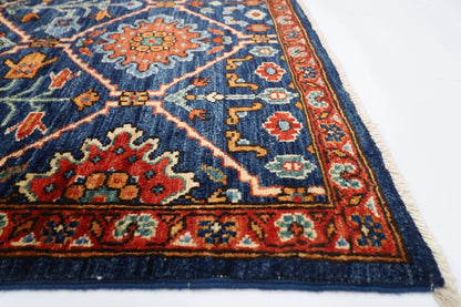 180 x 274 cm |  Afghan Blue Tribal Hand Knotted Veg Dye Wool carpet