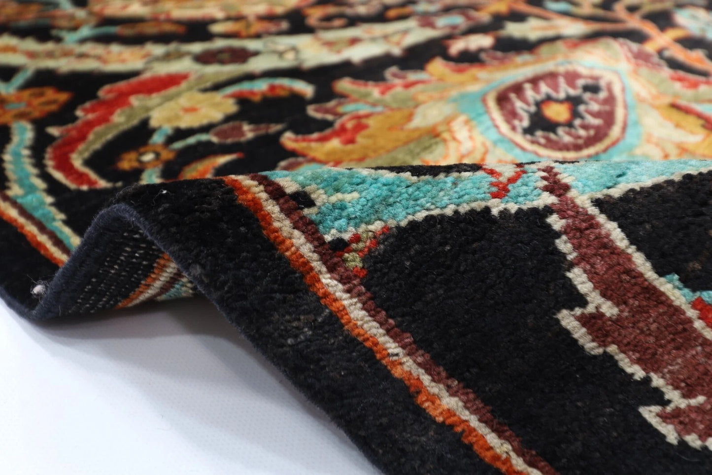 185 x 265 cm |  Bidjar Black Afghan Tribal Hand Knotted Veg Dye Wool carpet