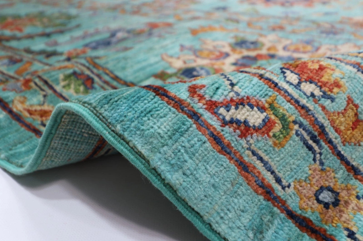 360 x 448 cm | Aryana Turquoise Afghan Tribal Hand Knotted Carpet
