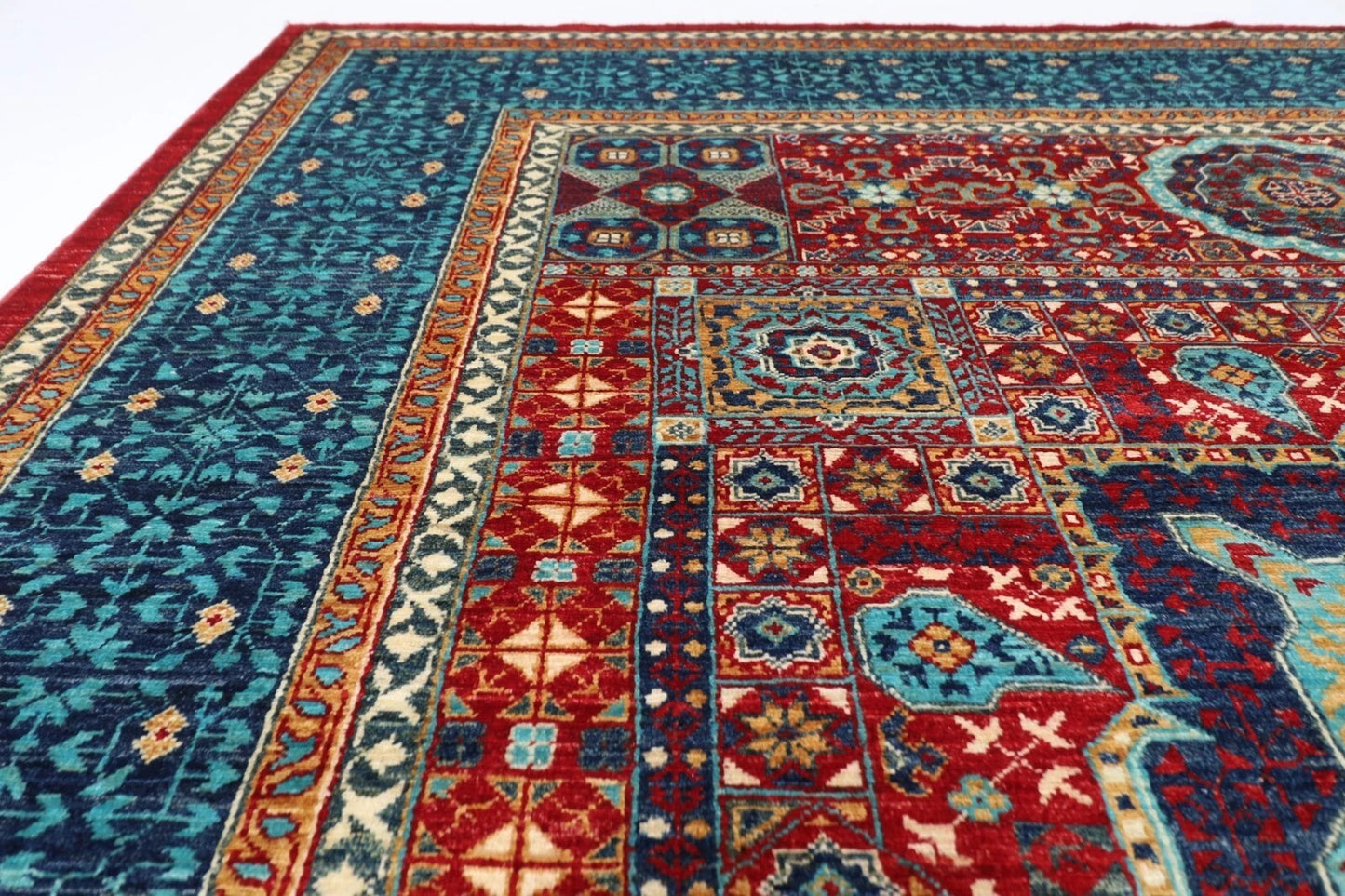 249 x 294 cm | Mamluk Afghan Tribal Hand Knotted Carpet