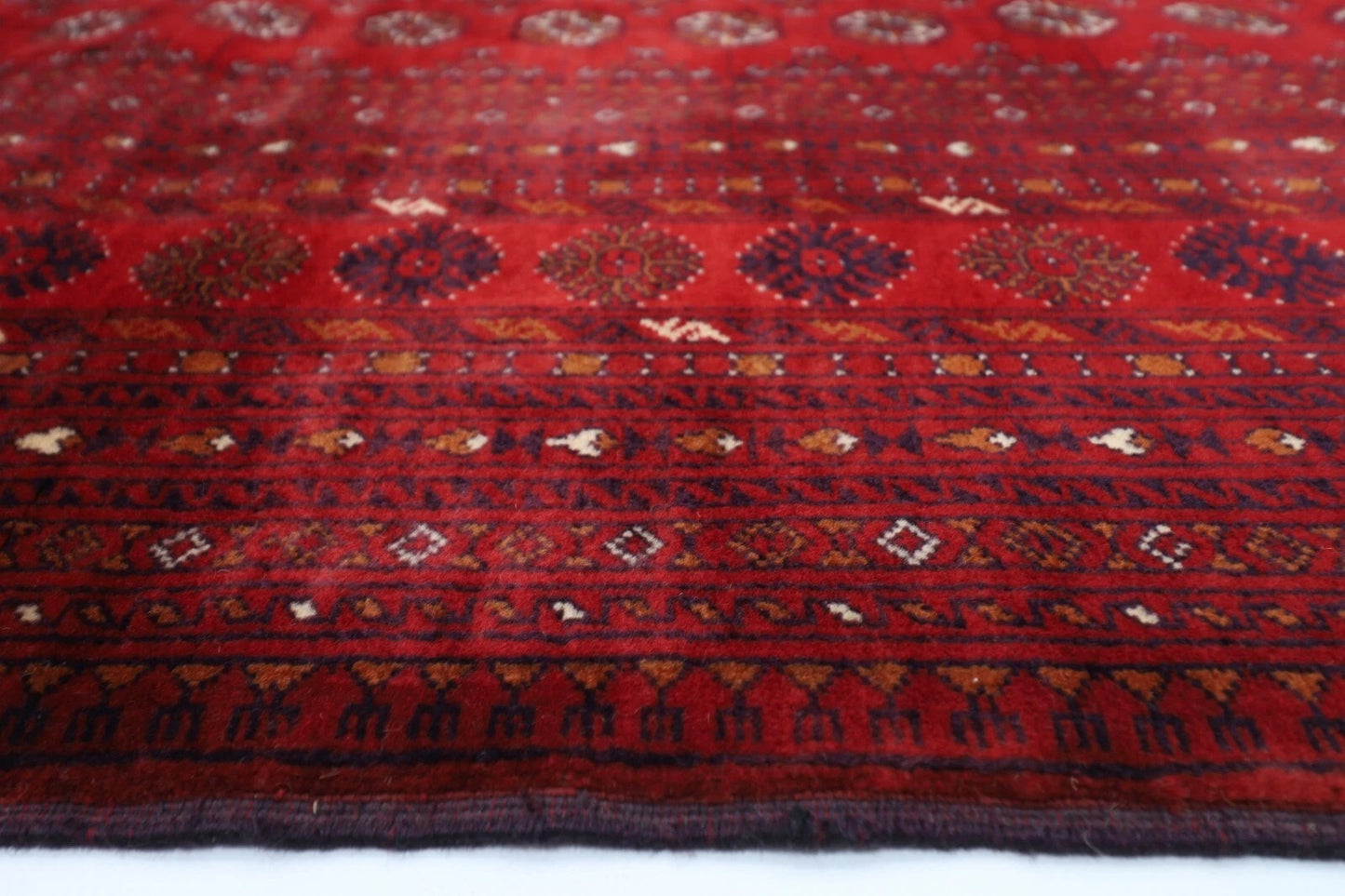 200 x 288 cm | Fine Mori Bokhara Afghan Tribal Hand Knotted Carpet