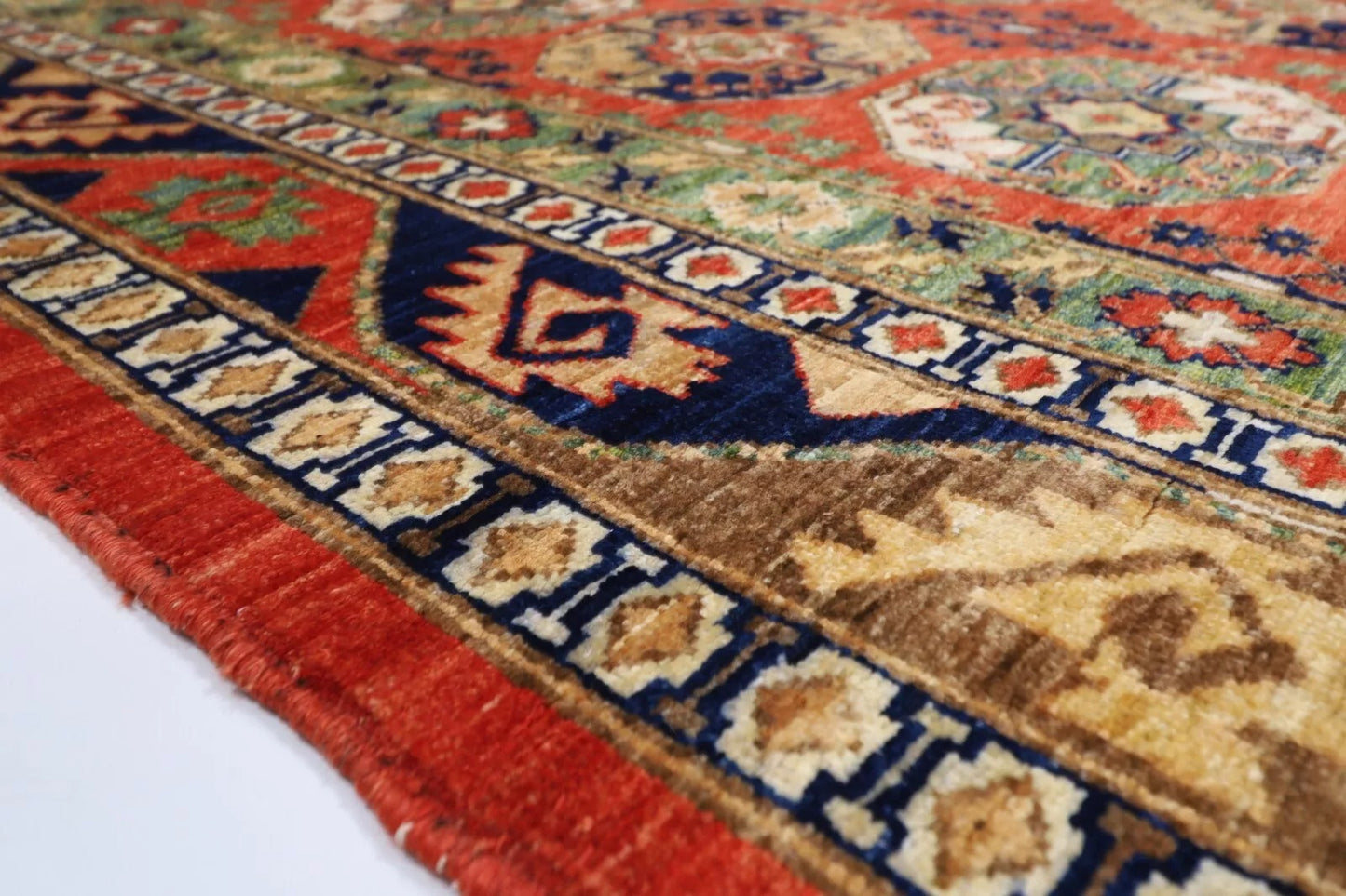184 x 240 cm | Ersari Afghan Tribal Hand Knotted Veg Dye Wool Carpet