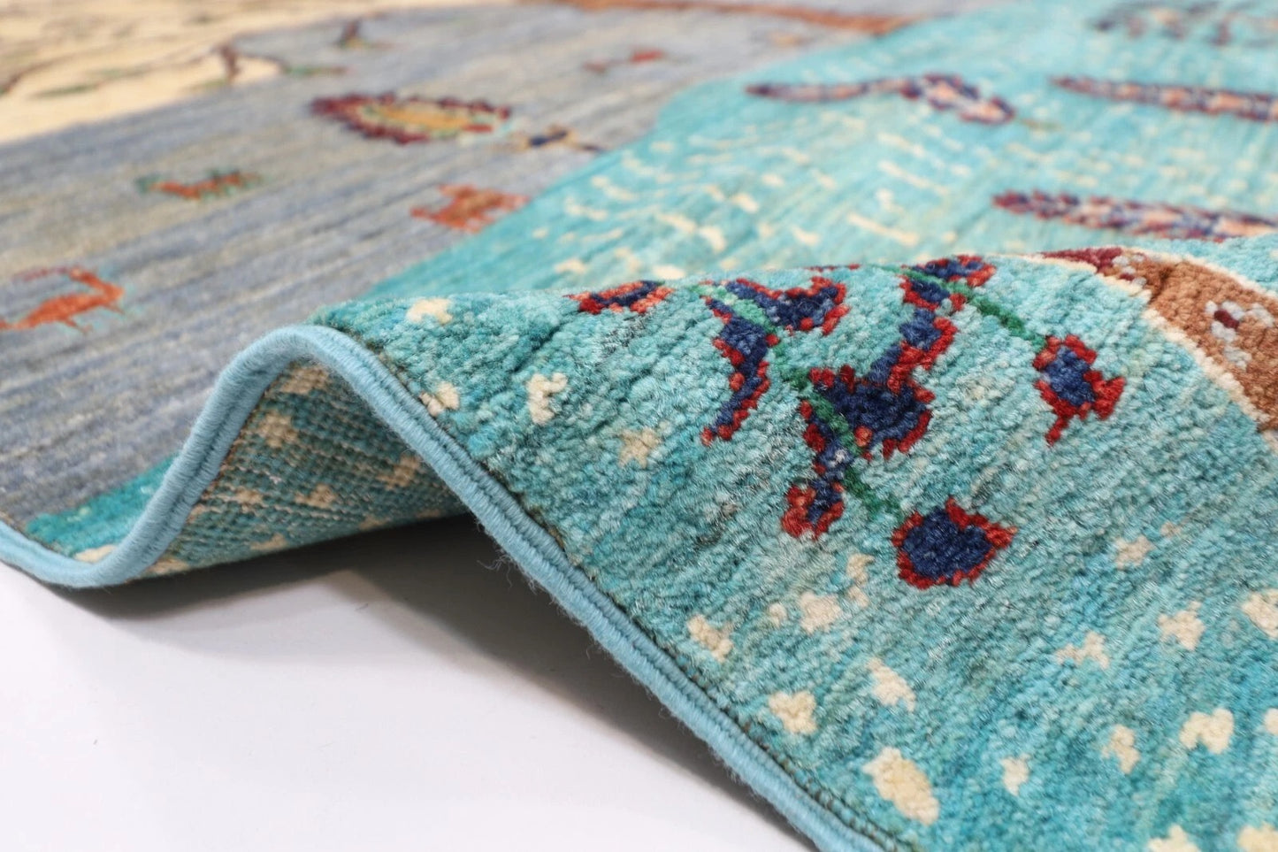 173 x242 cm | Afghan Tribal Hand Knotted Veg Dye Wool Carpet