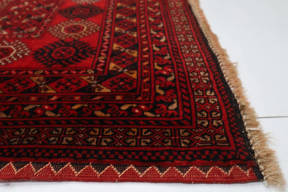 199 x 276 cm | Fine Mori Bokhara Afghan Tribal Hand Knotted Carpet