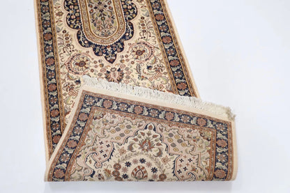 79 x 295 cm | Beige Afghan Tribal Hand Knotted Wool Runner