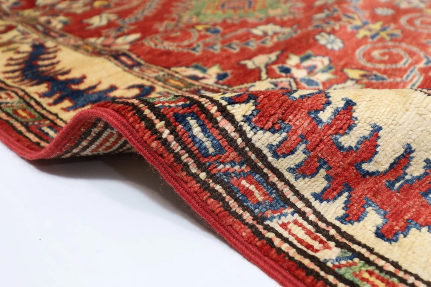 97 x 583 cm | Kazak Red Afghan Tribal Hand Knotted Wool Runner