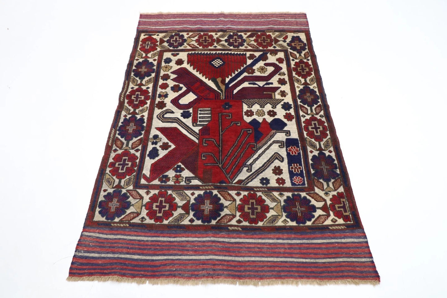120 x 180 cm | Afghan Tribal Hand Knotted Veg Dye Wool carpet