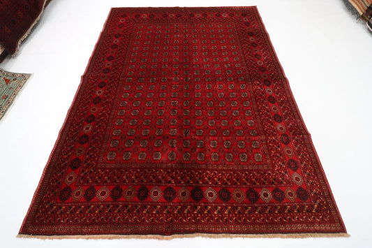 199 x 276 cm | Fine Mori Bokhara Afghan Tribal Hand Knotted Carpet