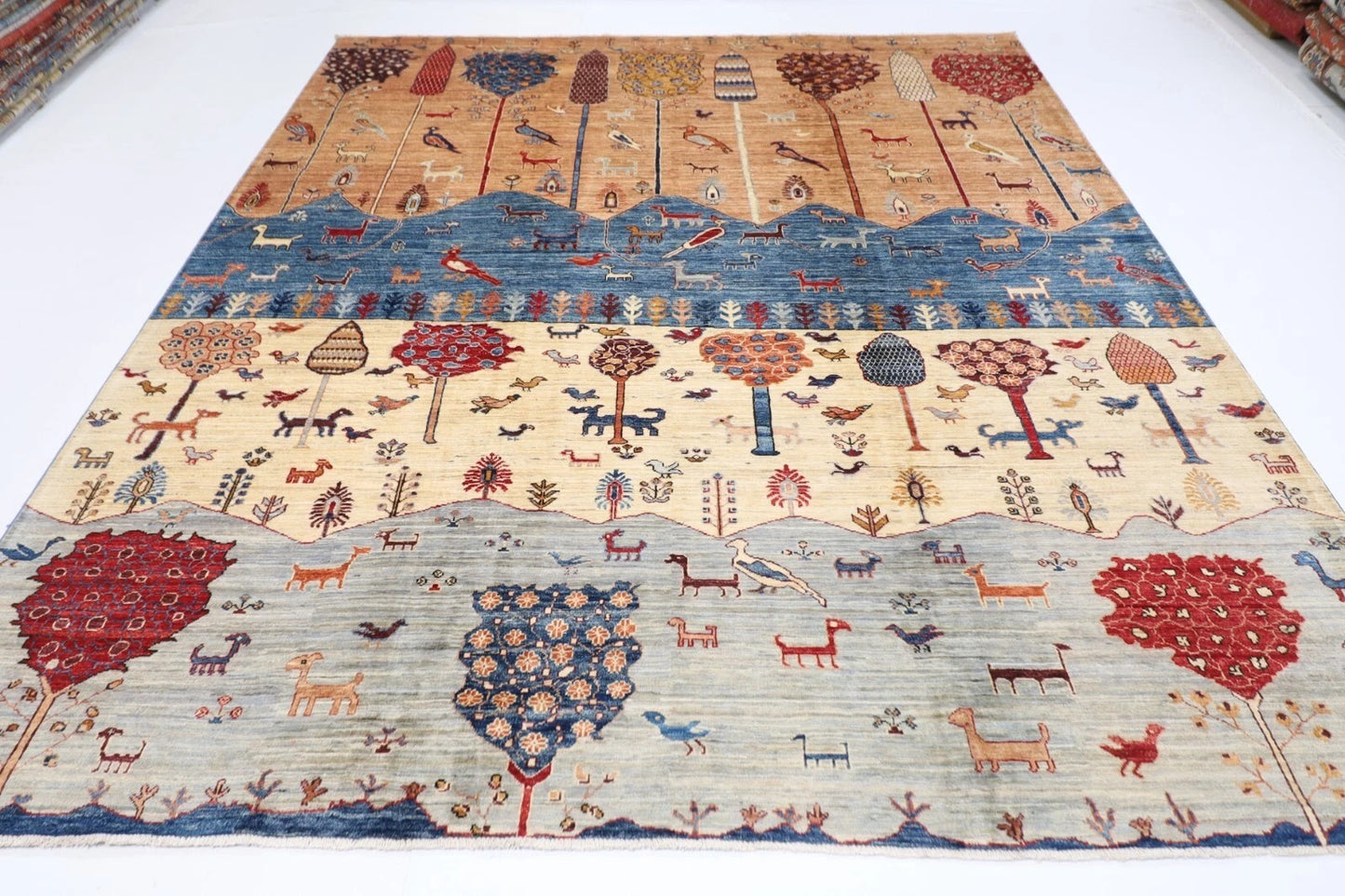 245 x 300 cm | Landscape Afghan Tribal Hand Knotted Carpet