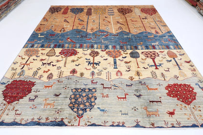 245 x 300 cm | Landscape Afghan Tribal Hand Knotted Carpet