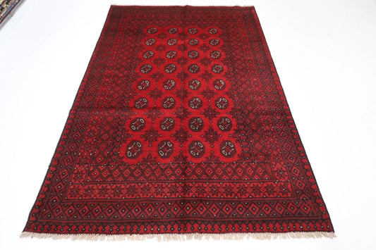 160 x 235 cm | Akja Bokhara Afghan Tribal Hand Knotted Veg Dye Wool Carpet
