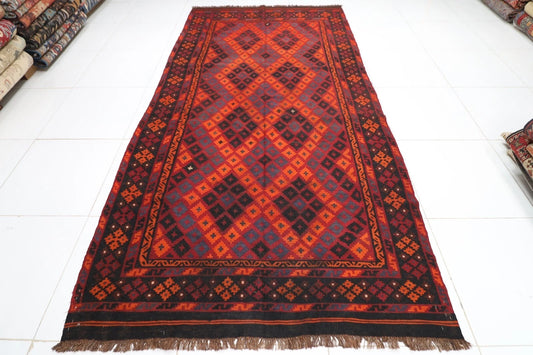 172 x 337 cm | Flat Weaved Afghan Tribal Hand Knotted Kilim