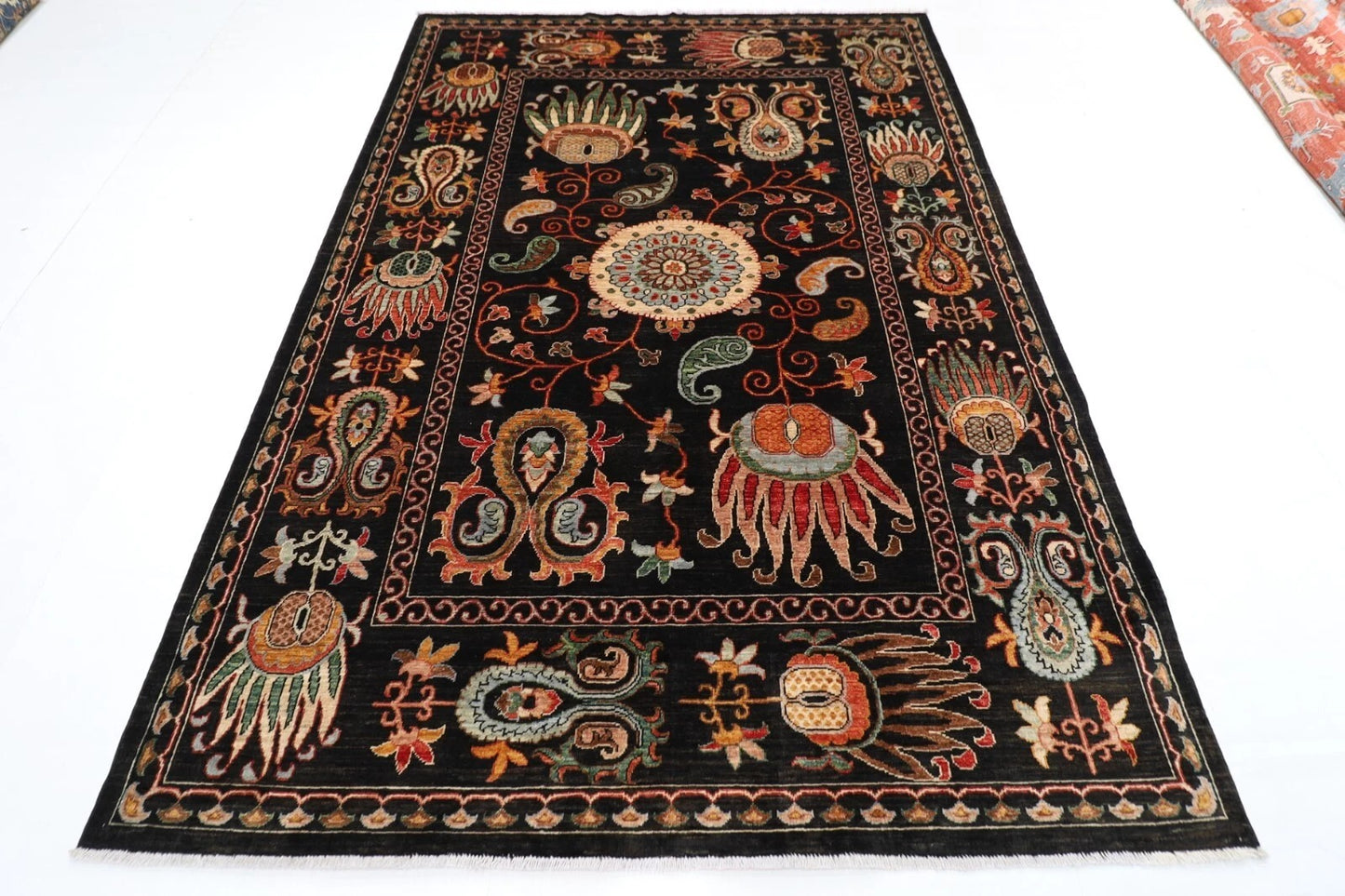 197 x 273 cm | Suzani Afghan Tribal Hand Knotted Carpet