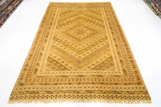 202 x 278 cm | Flat Weaved Carpet Kilim Afghan Tribal Hand Knotted Carpet
