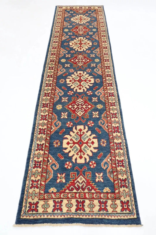 80 x 312 cm | Kazak Afghan Tribal Hand Knotted Wool Runner