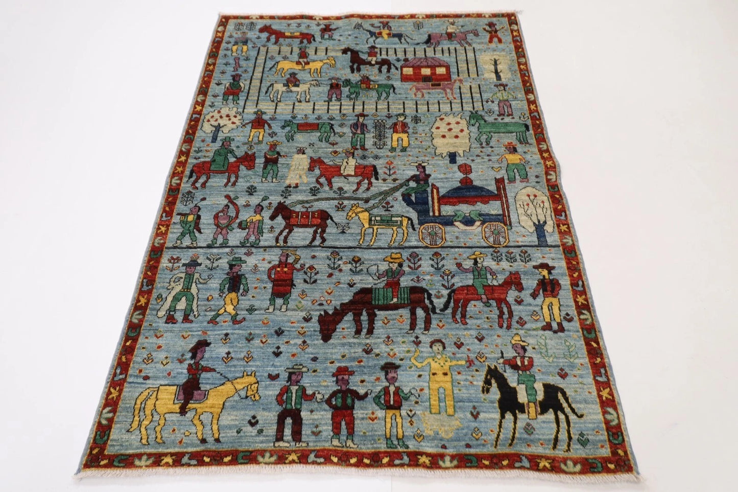 130 x 185 cm | Afghan Tribal Hand Knotted Veg Dye Wool carpet