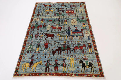130 x 185 cm | Afghan Tribal Hand Knotted Veg Dye Wool carpet