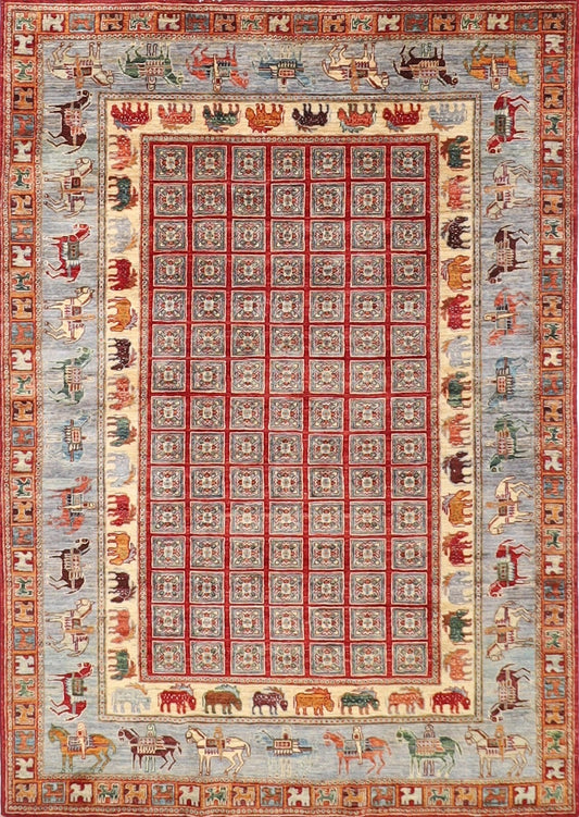 172 x 246 cm | Pazyryk Afghan Tribal Hand Knotted Veg Dye Wool Carpet
