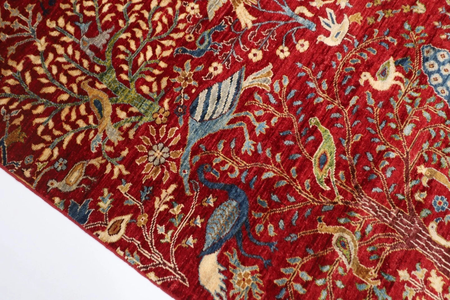 248 x 308 cm | Birds Afghan Tribal Hand Knotted Carpet