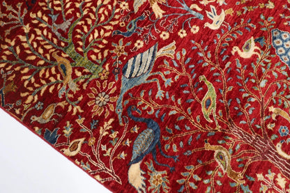 248 x 308 cm | Birds Afghan Tribal Hand Knotted Carpet