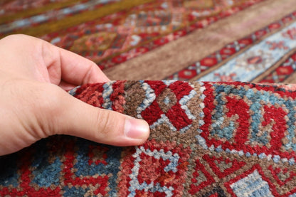 198 x 290 cm | Striped Afghan Tribal Hand Knotted Carpet